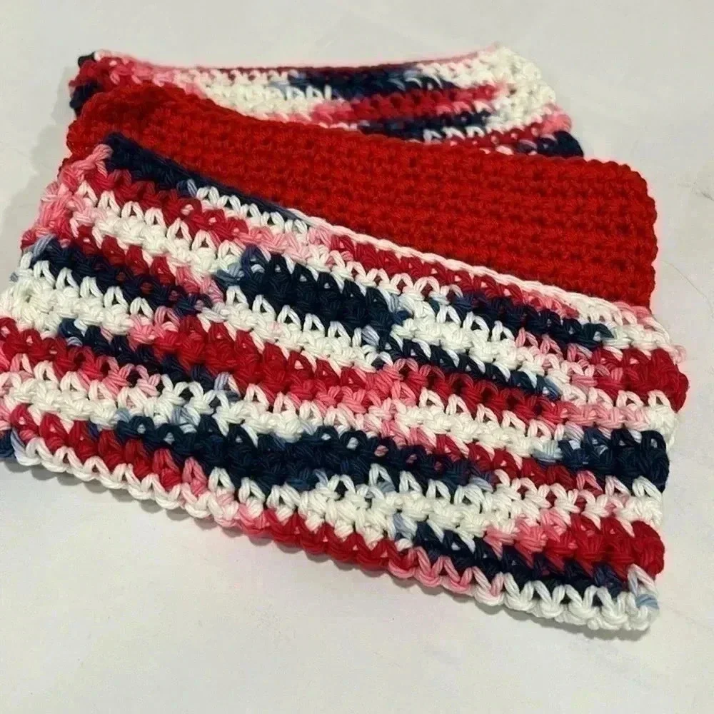 Hand Crocheted Washcloth/Dishcloth - Set of 3